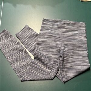 Lululemon Athletica Striped Gray Leggings